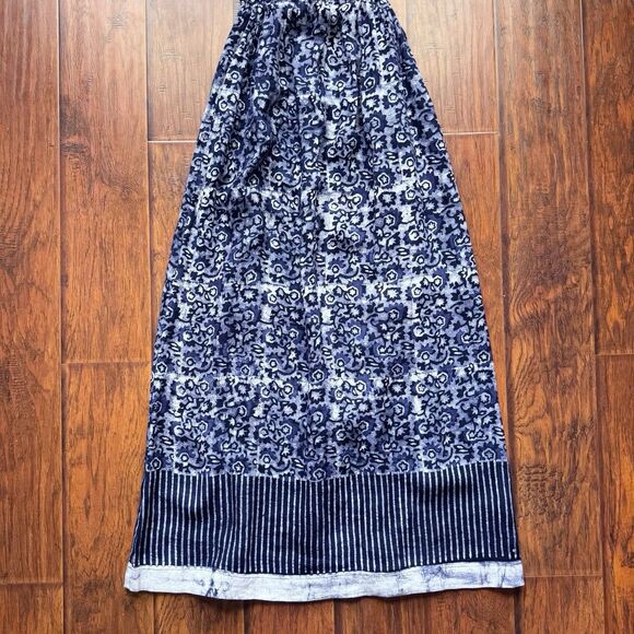 Faherty Womens Margarita Strapless Maxi Dress Sz XS 100% Linen Blue Coastal Boho - Picture 10 of 16